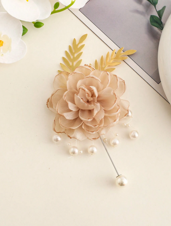 Corsage and Boutonniere Champaigne