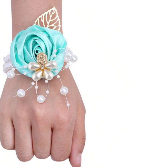 Faux Pearl Floral Bracelet Corsage