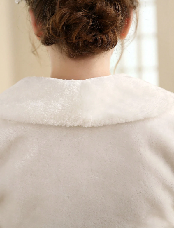 Fuzzy Bridal Bolero Jacket