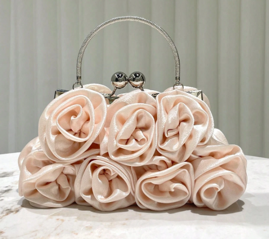 Vintage Fabric Rose Shaped Handbag