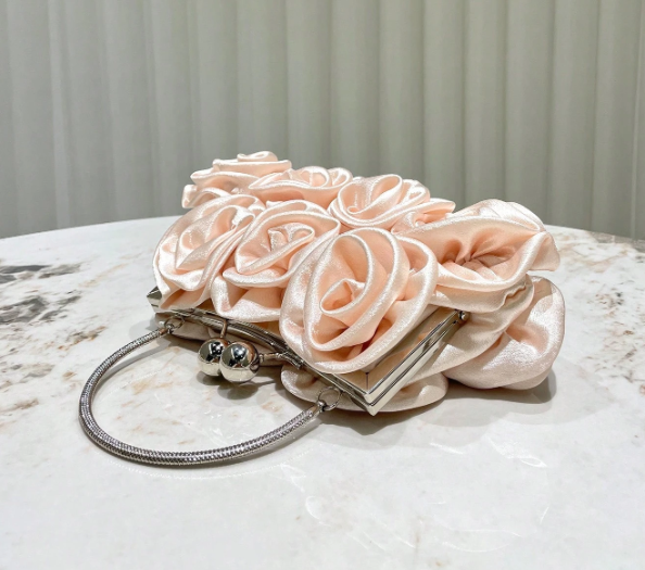 Vintage Fabric Rose Shaped Handbag