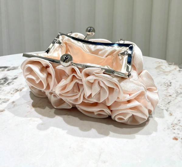Vintage Fabric Rose Shaped Handbag