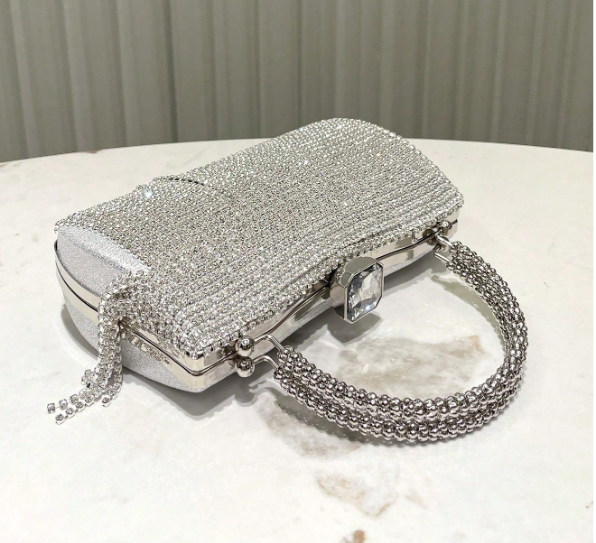 Glitter Tassel & Rhinestone Embellished Handbag