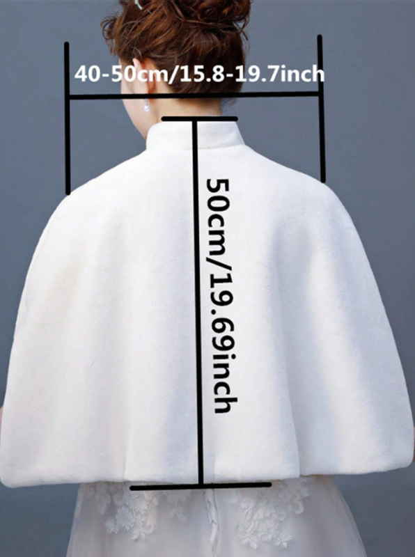 Cape Design Soft Faux Fur Bridal Poncho