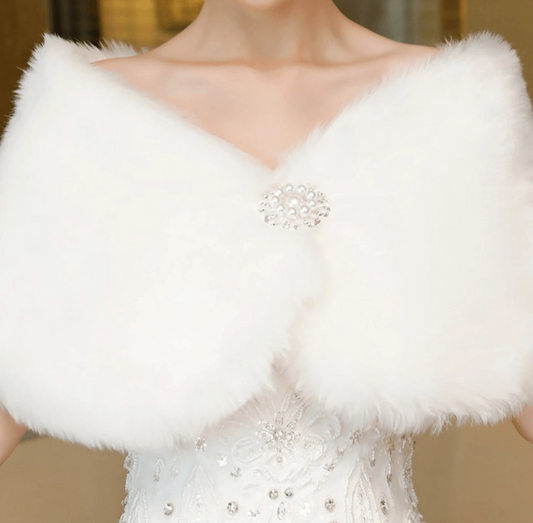 Bridal Faux Mink Fur Warm Shawl