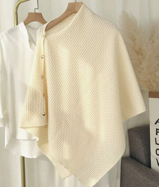 Knitted Versatile Warm Plain Poncho Shawl