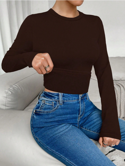 Knitted Thermal Crew Neck Long Sleeve Base Layer Top