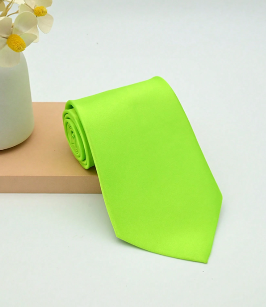 10cm Wide Solid Color Formal Necktie - Fluorescent Green