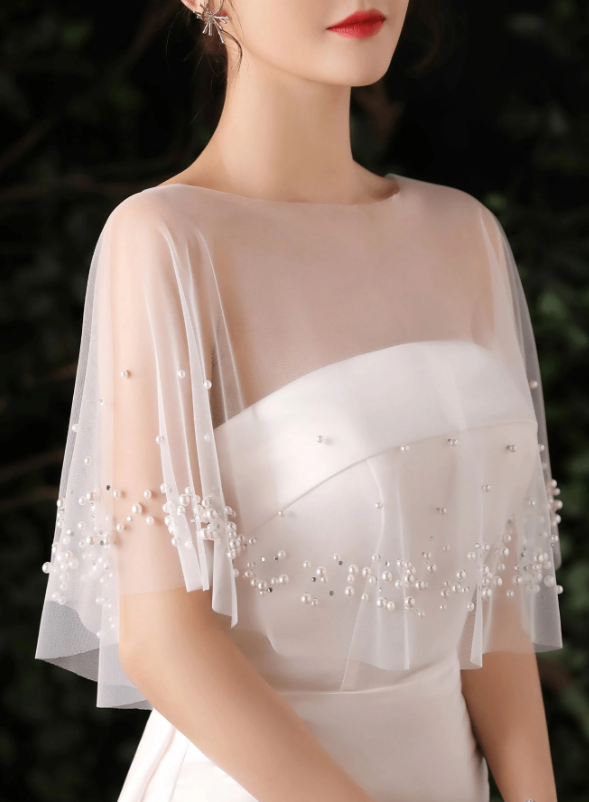 Bride Pearl-Studded Capelet