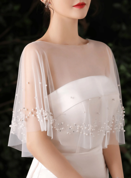 Bride Pearl-Studded Capelet