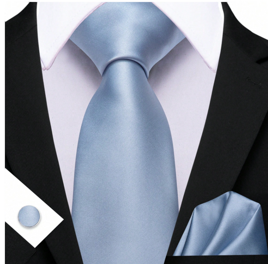 Tie And Pocket Square Set Sky Blue