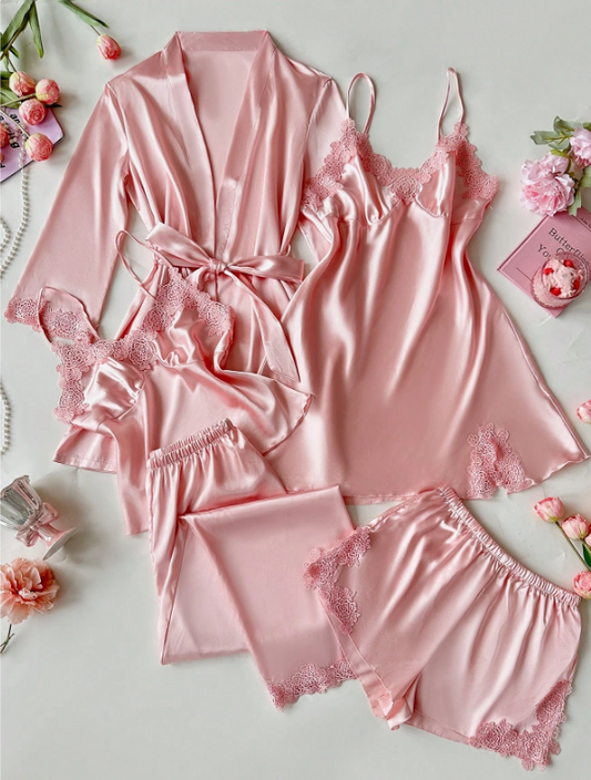 5pcs Embroidered Sleepwear Set