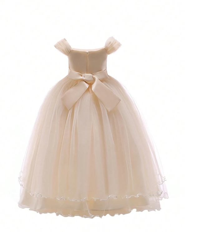 Tween Girls' Chiffon & Satin Solid Color Dress