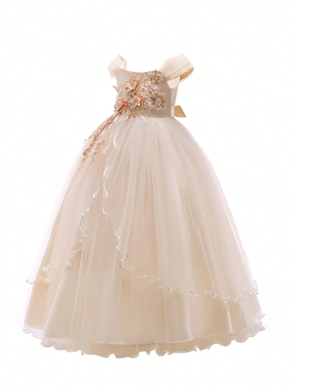 Tween Girls' Chiffon & Satin Solid Color Dress