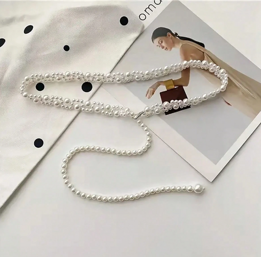 Faux Pearl Waist Belt Bridal Wedding Accessory
