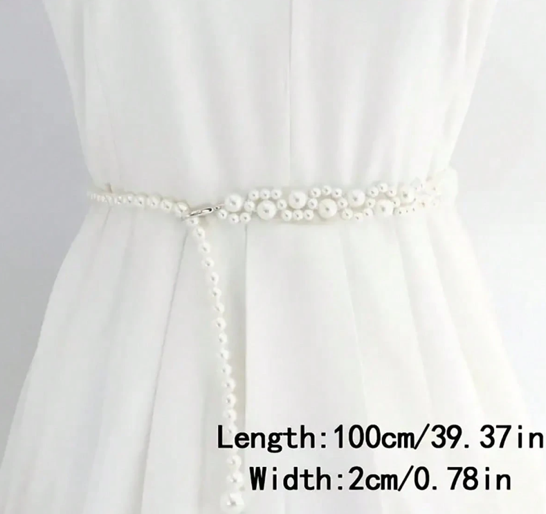 Faux Pearl Waist Belt Bridal Wedding Accessory
