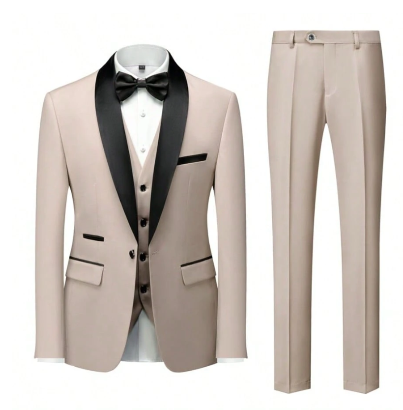 Men Slim 3 Pieces Tuxedo Prom Suit