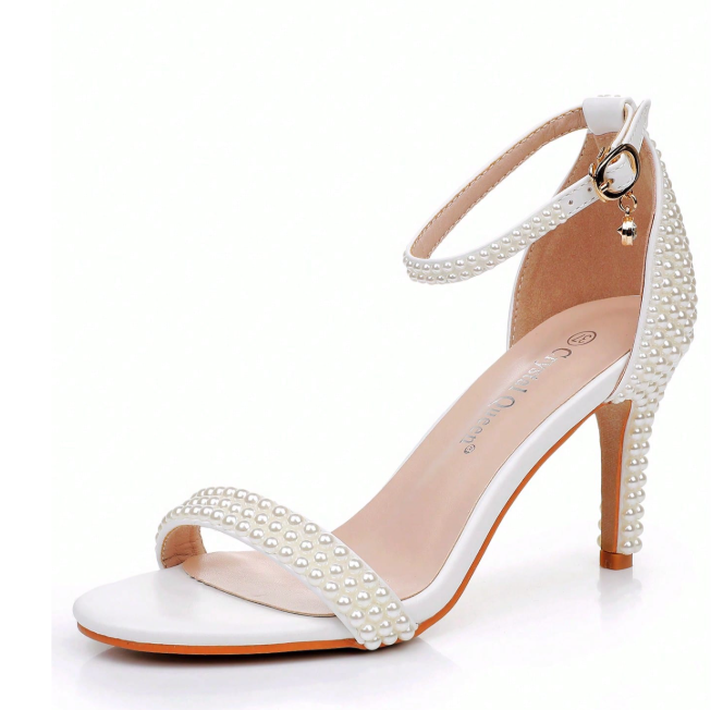 8cm Ivory Pearl Bridal Sandals