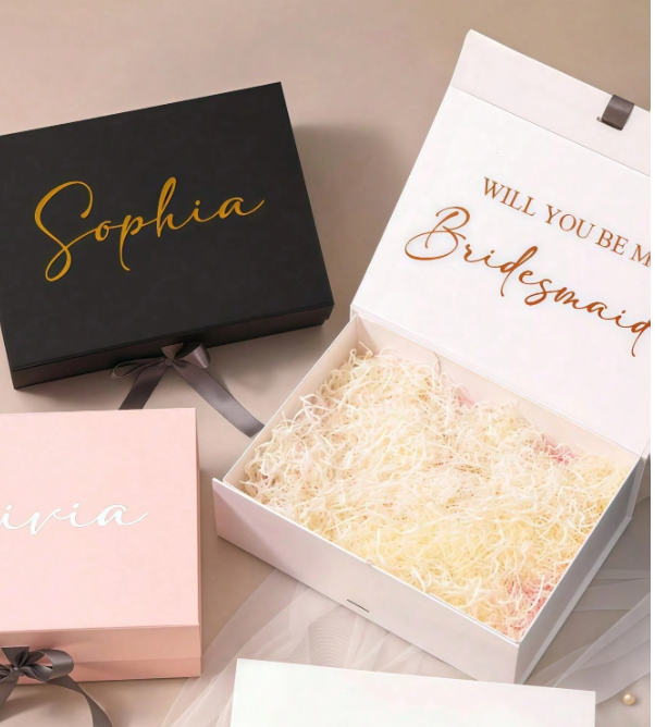 Personalized Magnetic Ribbon Bridal Team Proposal Box