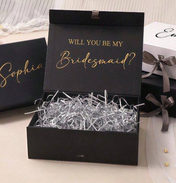 Personalized Magnetic Ribbon Bridal Team Proposal Box