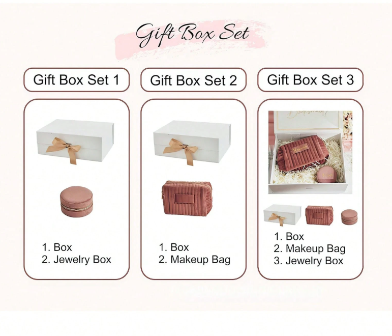 Personalised Gift Box (Jewellery Box & Velvet Cosmetic Bag)