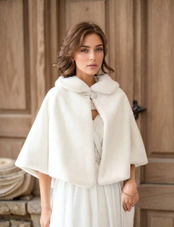 Minimalist & Versatile Fluffy Bridal Shawl