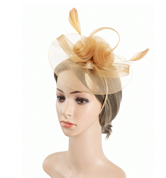 Wedding Fascinator Gold