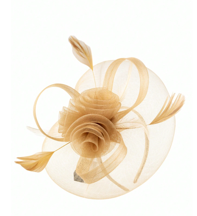 Wedding Fascinator Gold