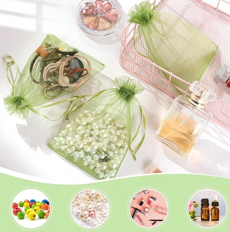 50 PCs Organza Drawstring Bags