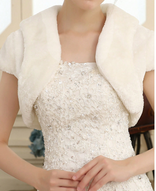 Faux Mink Fur Bridal Shrug