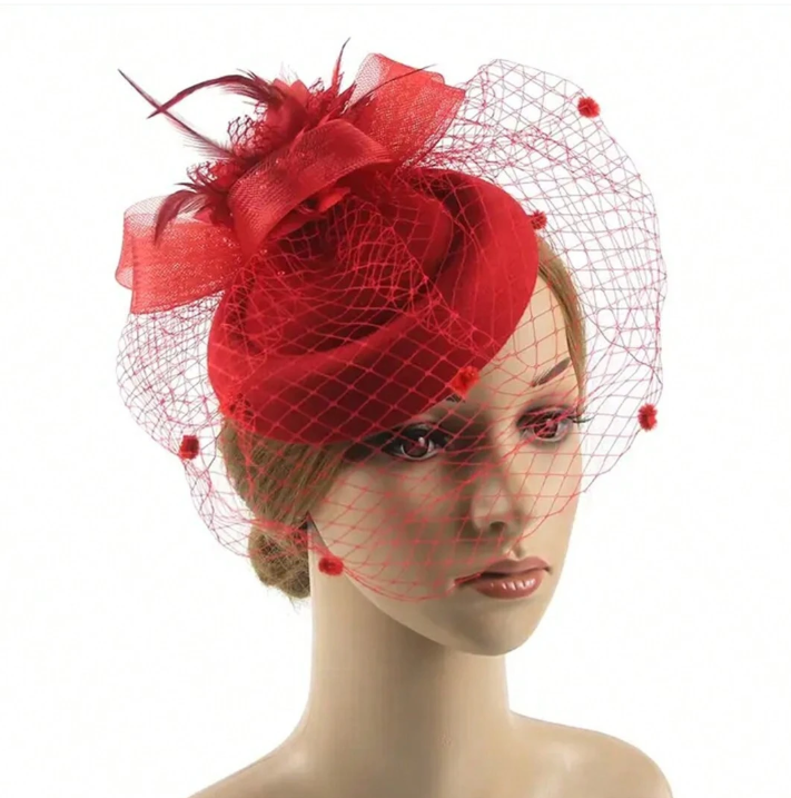 Red Mini Fascinator