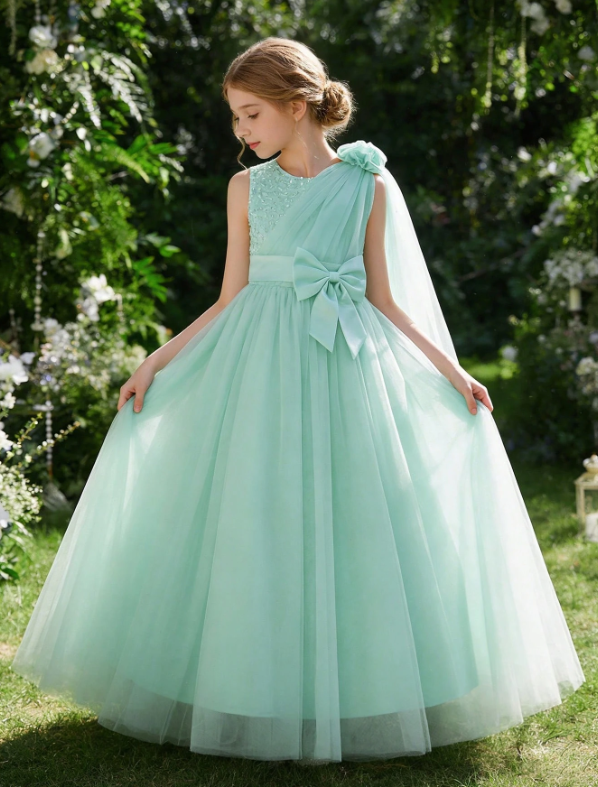 Tween Girl Tulle Bow Princess Dress