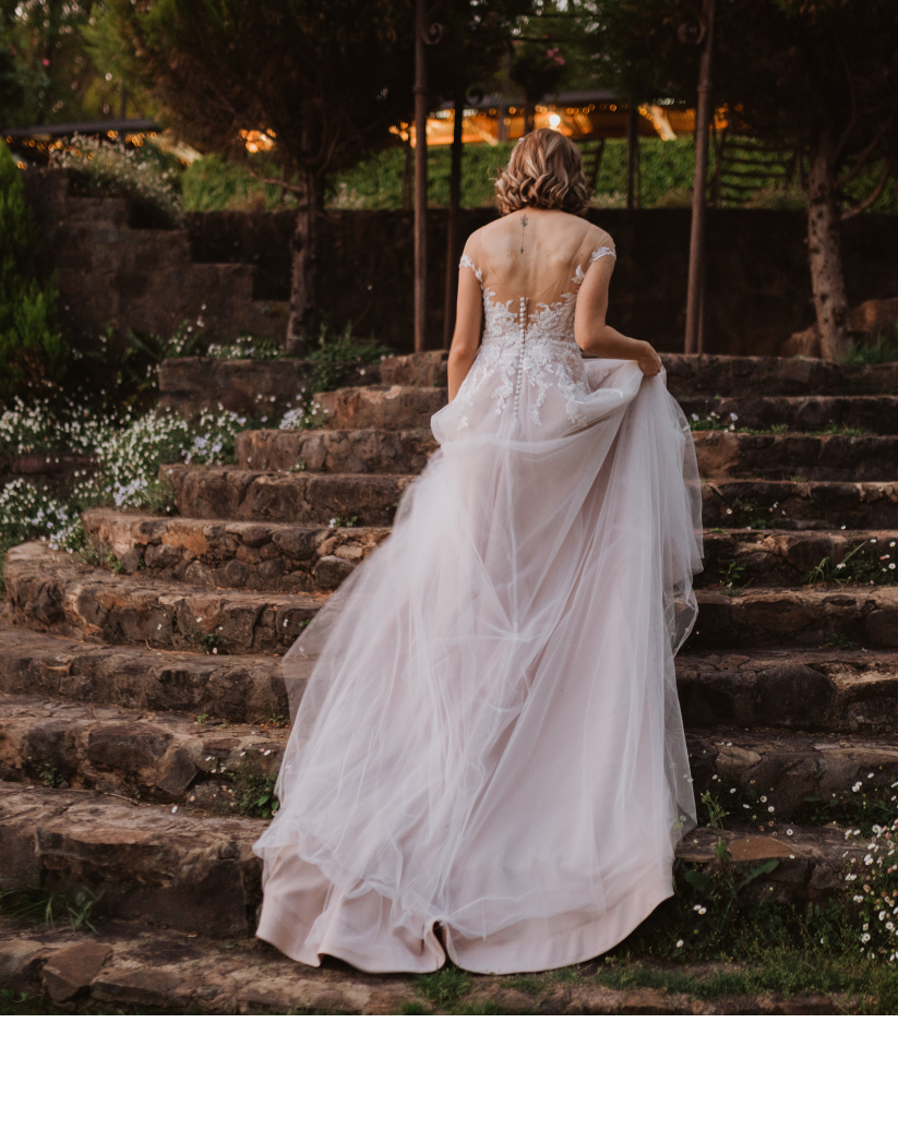 Elodie | Romantic Blush A-Line Wedding Dress