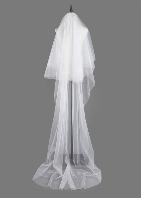 Beige Bridal Simplistic Veil