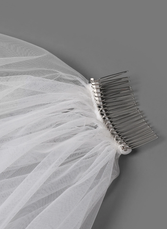 Beige Bridal Simplistic Veil