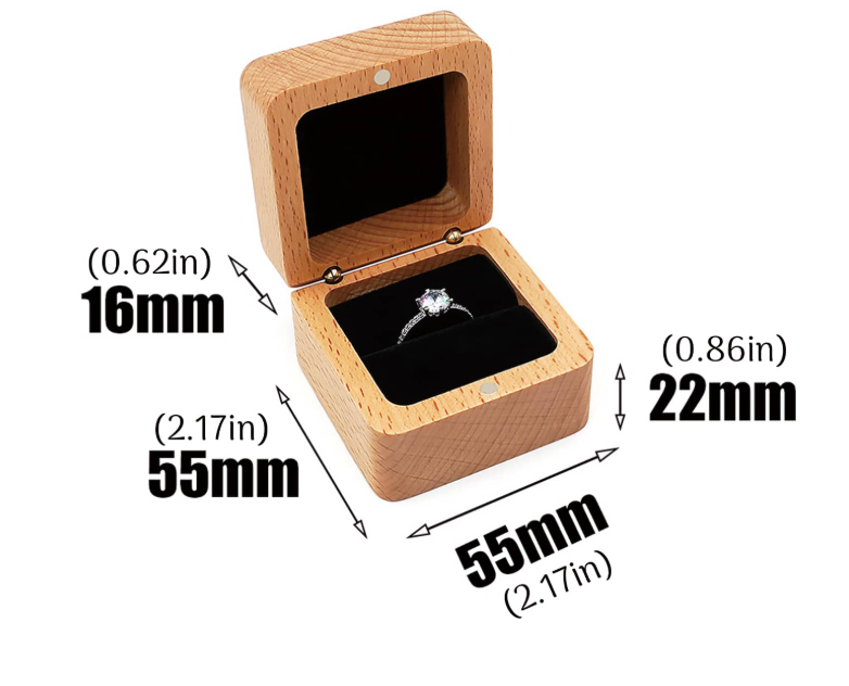 Personalized Engraved Wood Ring Bearer Box