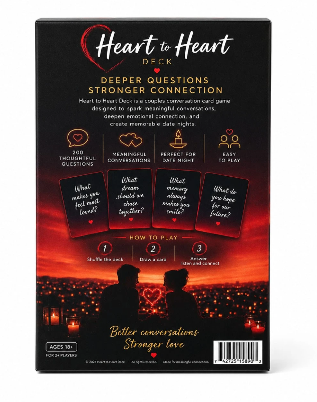 Heart To Heart Deck Couples Conversation Card Game 200