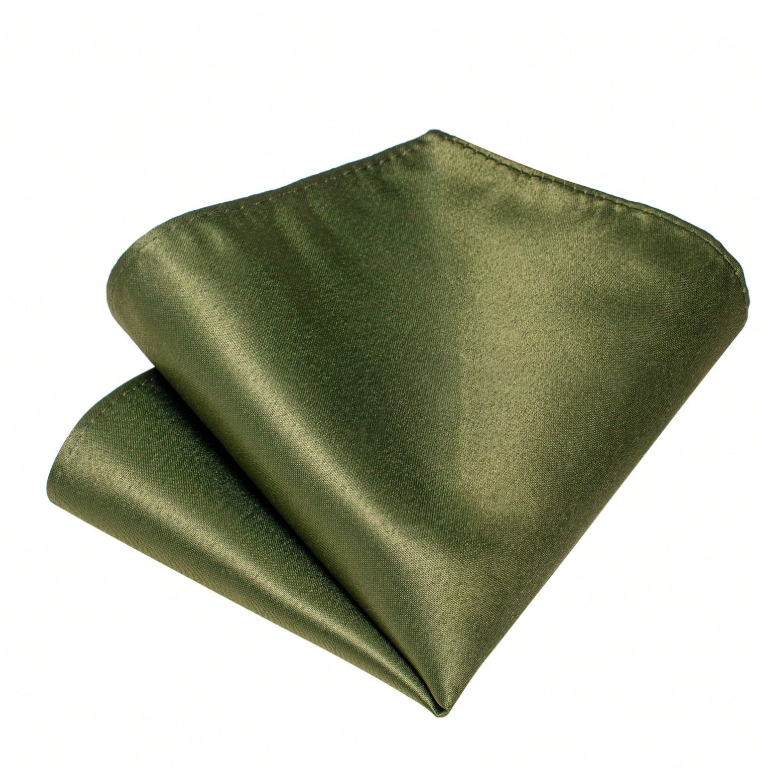 Groomsman Tie And Pocket Square Set Army Green