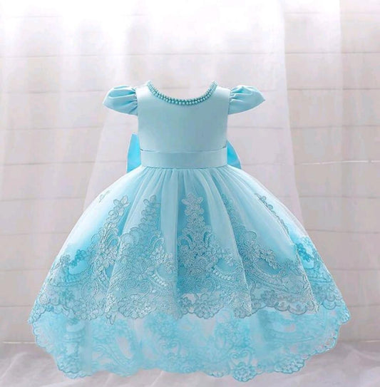 Toddler Girls Embroidery Mesh Hem Party Dress