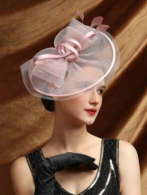 Cocktail Flower Mesh Headwear Gold