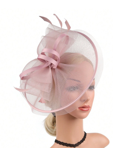 Cocktail Flower Mesh Headwear Gold