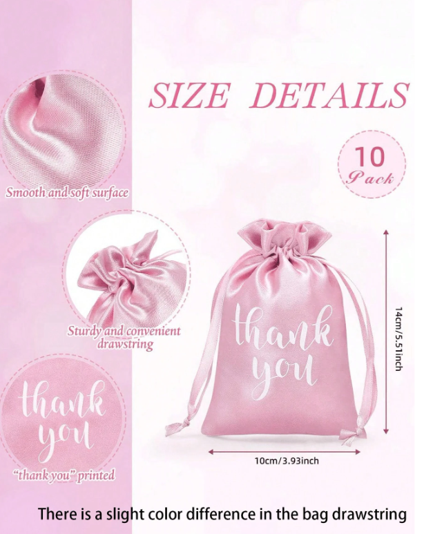 20Pcs Thank You Satin Gift Bags