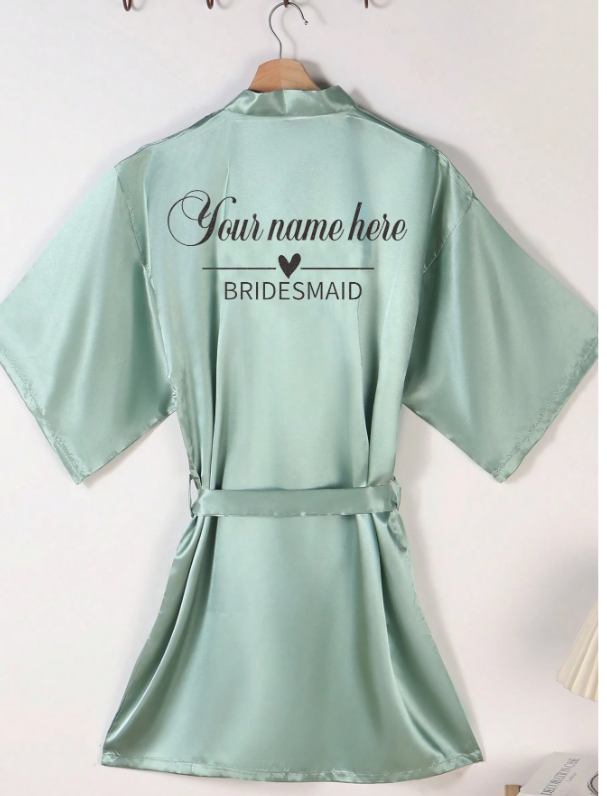 Customized Robe With Glitter Name Print