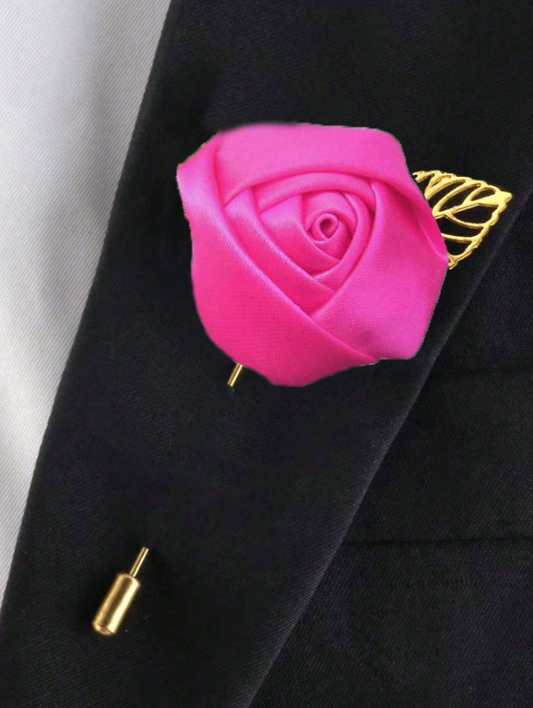 Groomsmen Wedding Boutonniere Rose Red
