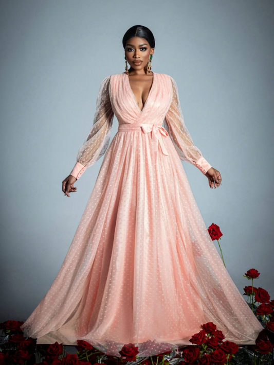 Elegant V-Neck Prom Evening Dress