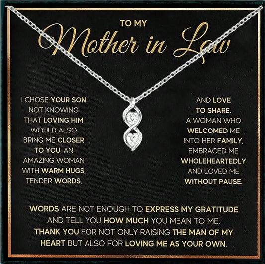 Mother of Groom Interlocking Infinity Double Heart Necklace