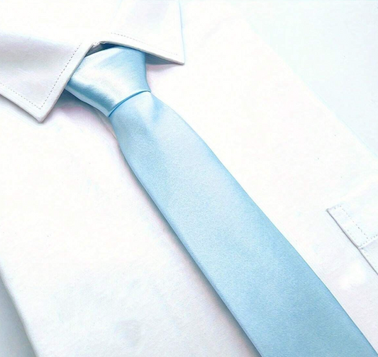 Groomsmen Solid Color Wedding Tie Light Blue 5cm
