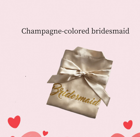 Champaigne Belted Satin Bridesmaid Robe Preorder
