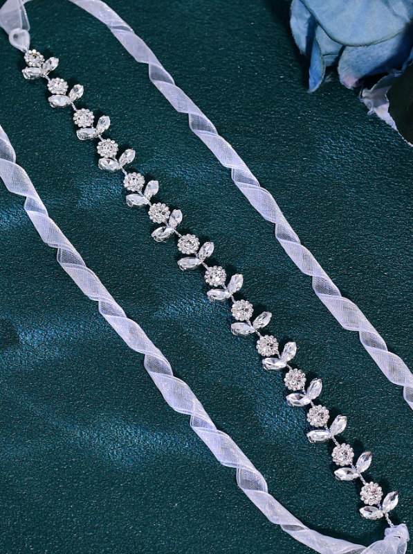 Bridal Alloy Headband With Organza Fabric