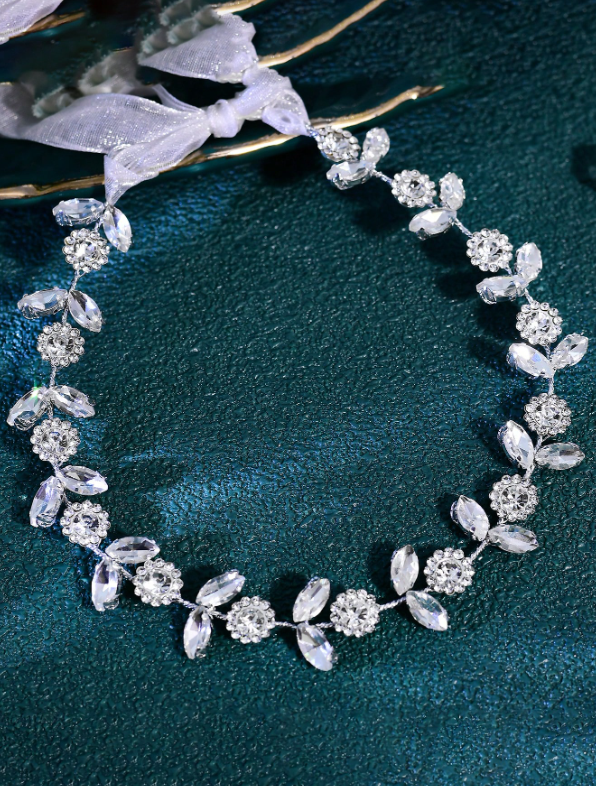 Bridal Alloy Headband With Organza Fabric